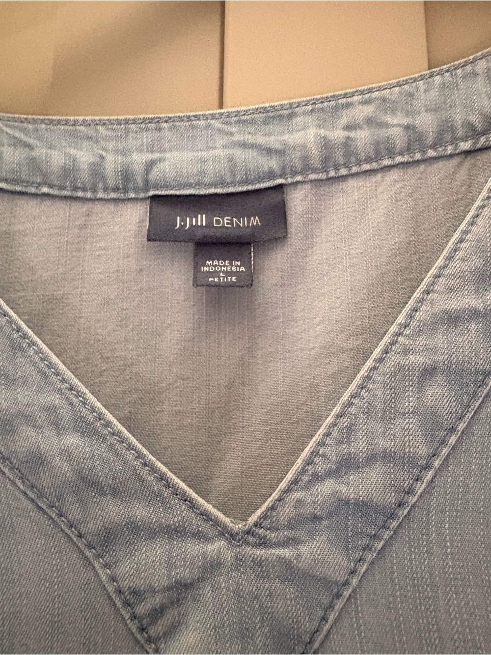 J. Jill Denim Light Blue Women's V-Neck Denim Top